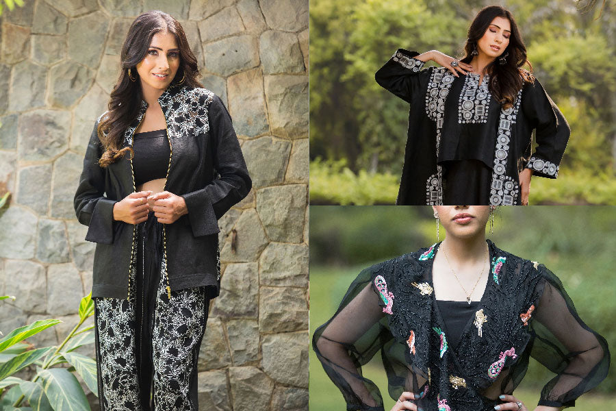 Bold in Black Kashmiri Fusion Outfits for a Contemporary Edge